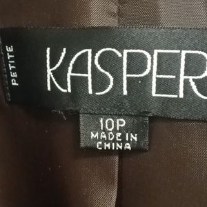 FINAL PRICE NWT KASPER chocolate 2-pc pantsuit w high darts & slit cuffs 10P